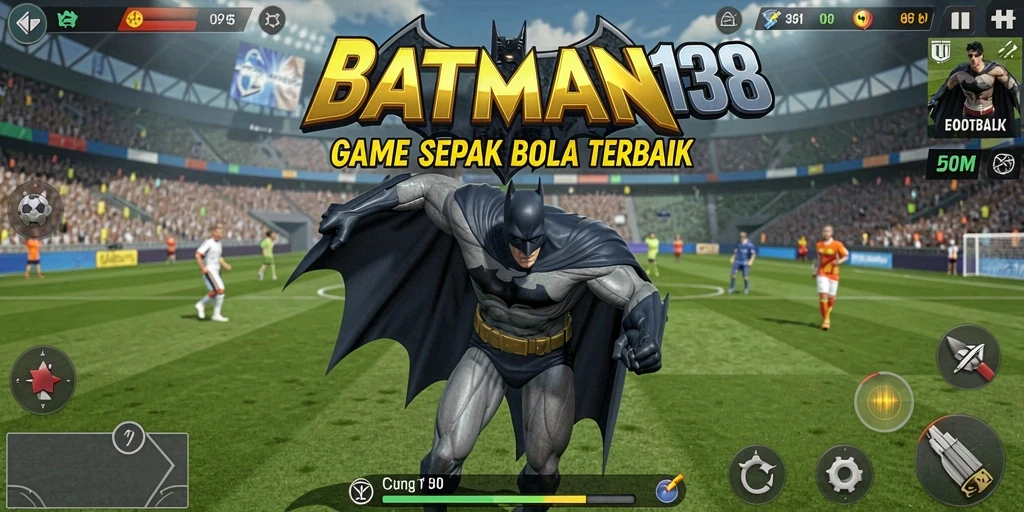Tangkapan layar utama BATMAN138 menampilkan aksi seru di lapangan sepak bola.