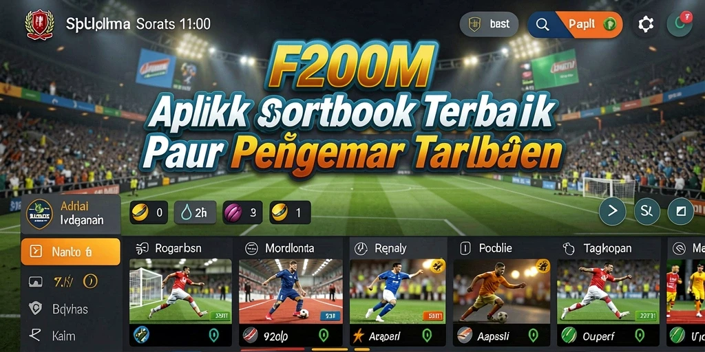 Tampilan grafik menarik dalam aplikasi F200M menunjukkan berbagai pilihan taruhan.