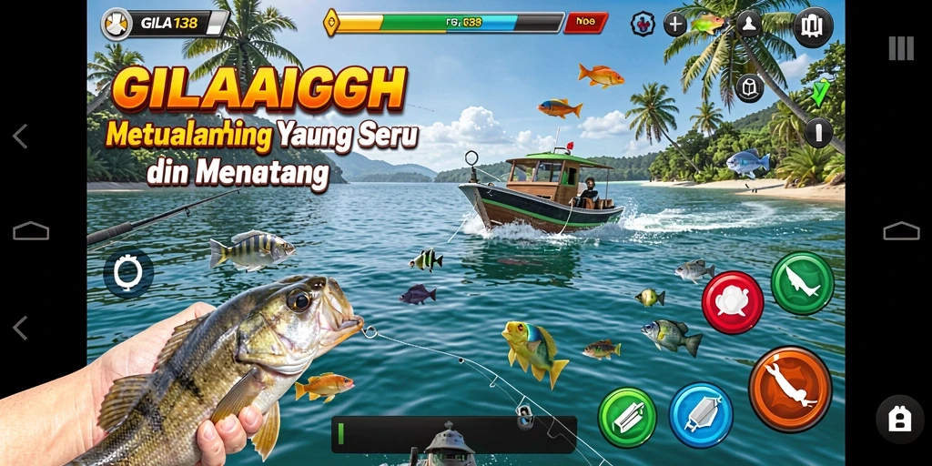 Tampilan gameplay GILA138 yang menampilkan suasana memancing yang menyegarkan.