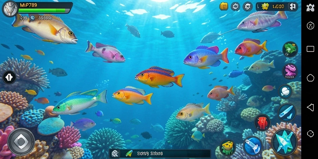 Gambar menampilkan aksi menembak ikan yang seru dan menantang.