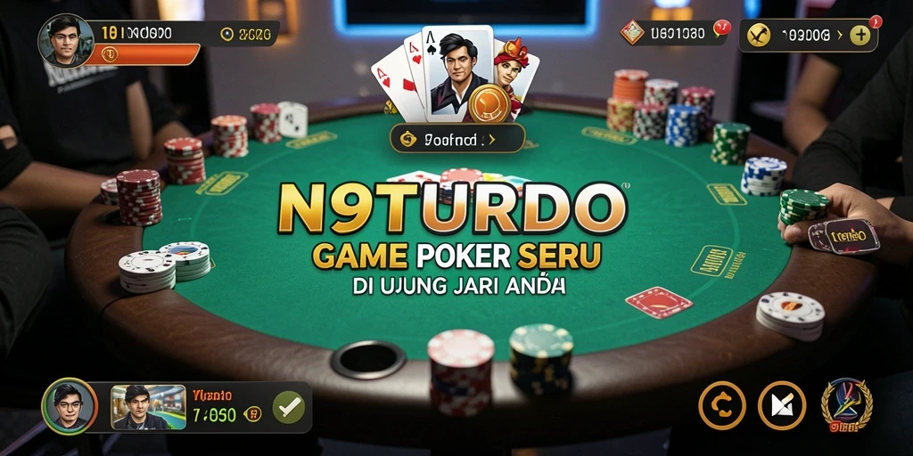 Tampilan gameplay seru dalam N9TURBO yang menggugah selera bermain Poker.