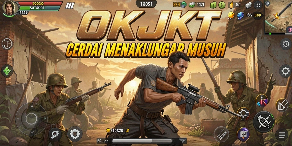 Tampilan gameplay OKJKT yang penuh aksi dan strategi.