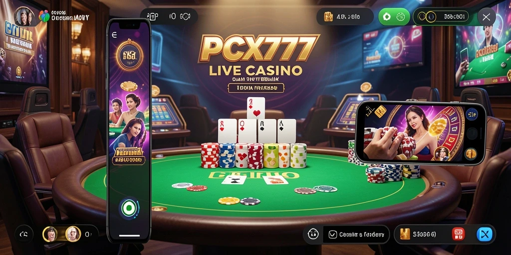 Tampilan gameplay Live Casino yang mendebarkan di PCX777.