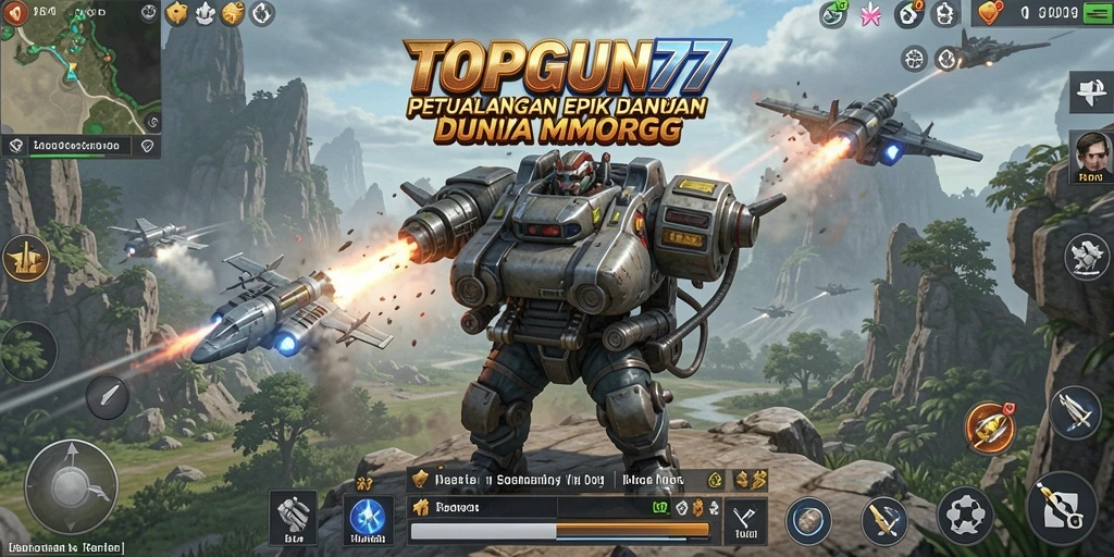 Tampilan gameplay menakjubkan dari dunia MMORPG TOPGUN77.