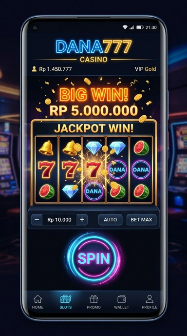 Tampilan utama Dana777 yang menarik dan informatif.